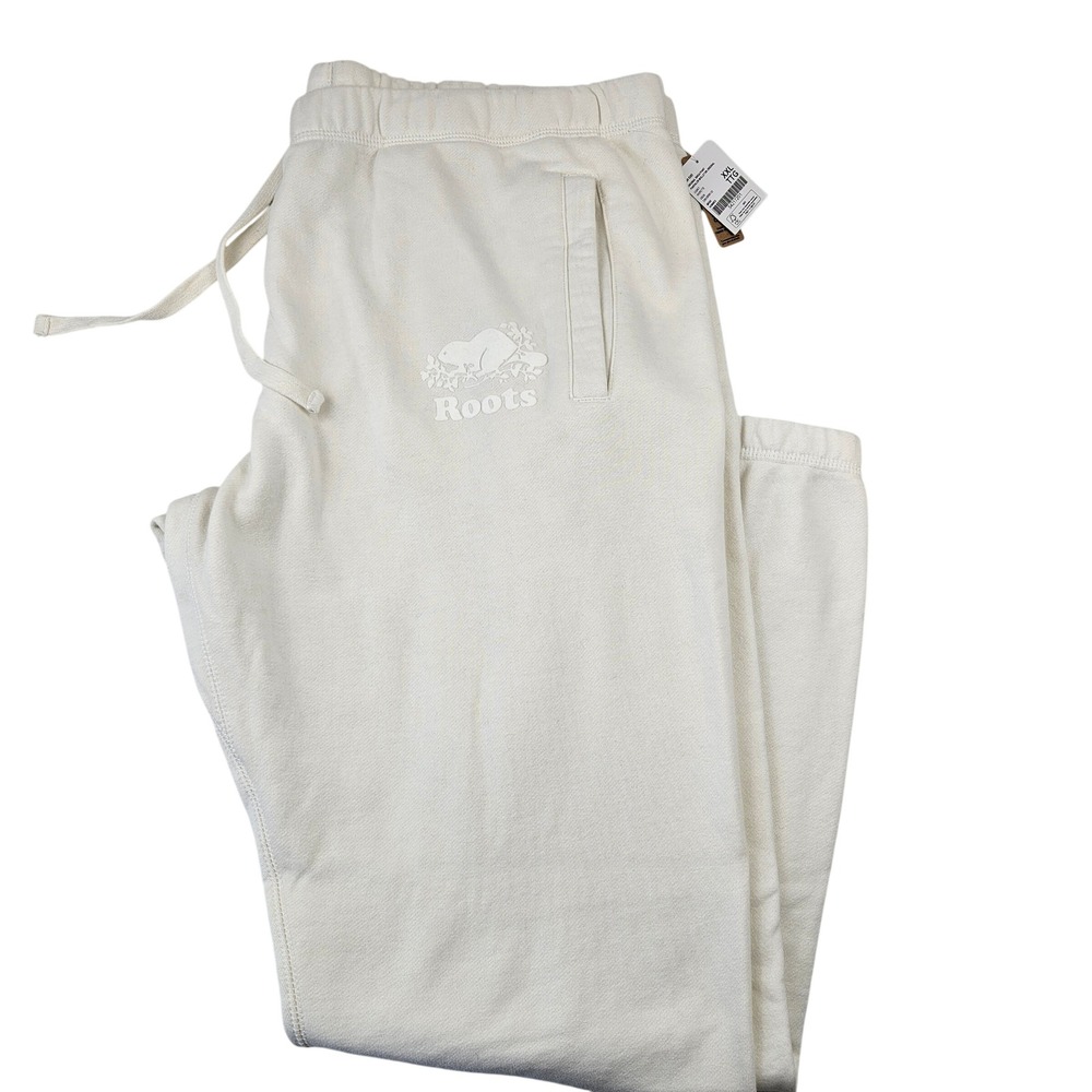 Roots‎ original sweatpant egret white drawstring nwt, size XXL